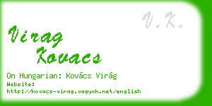 virag kovacs business card